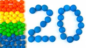 Цифры от 1 до 20 с разноцветными конфетами | Учим цвета | Детское видео