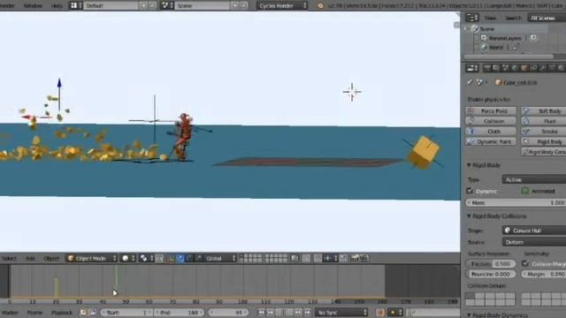 Block punch animation : Cell Fracture test Blender смотреть онлайн