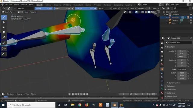How to Weight Paint in Blender 2.8 смотреть онлайн