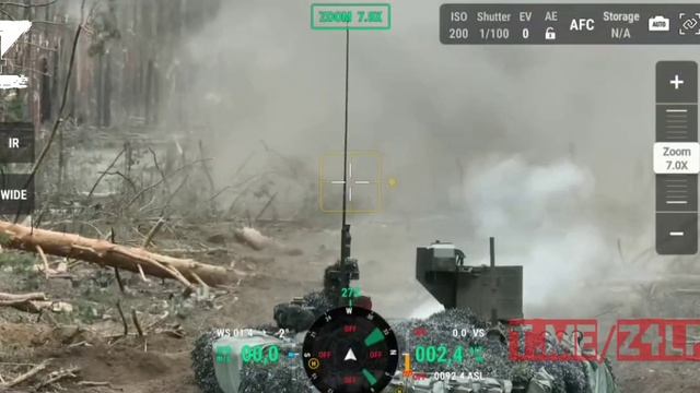 Работа танка Т-90М по опорным пунктам ВСУ в лесах Кременной, ЛНР, 04.2023 смотреть онлайн