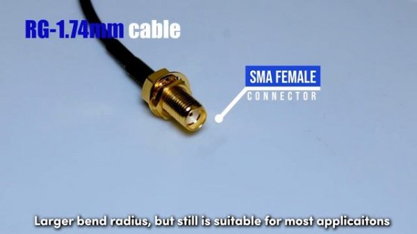 U.FL connectors, and comparison of coaxial cable options for U.FL cables