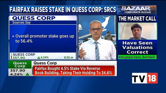 Fairfax Raises Stake In Quess Corp, Sources Say | Bazaar Corporate Radar | CNBC-TV18