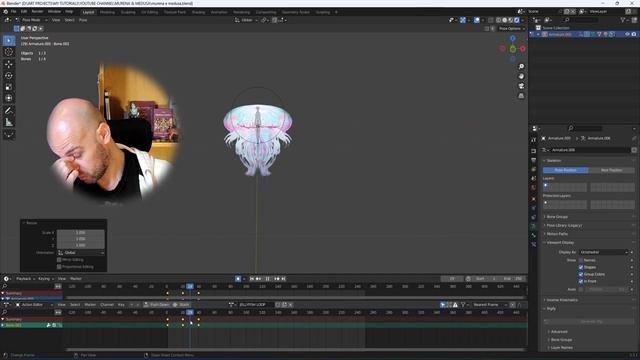 Animated stylized Jellyfish starting from an Image as Plane - Blender Tutorial PART 2 смотреть онлайн