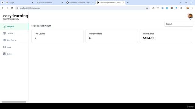 92 -Dashboard - Features, Analytics, Profile, Logout Part 7 смотреть онлайн