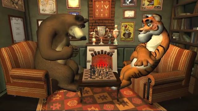 Masha and the bear Chess game play in english смотреть онлайн