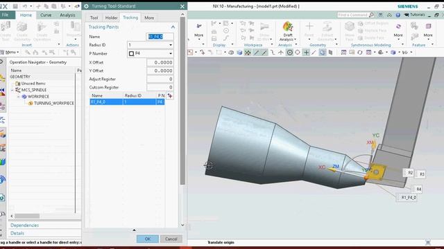 Turning operation in NX10 смотреть онлайн