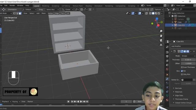Tutorial membuat objek 3D Laci menggunakan aplikasi blender смотреть онлайн