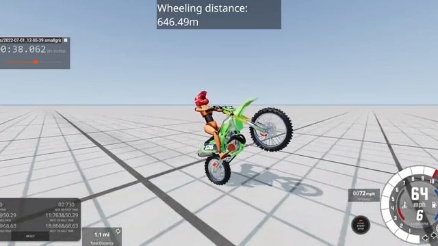 beamng dirtbike wheelie record attempt смотреть онлайн