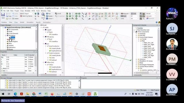 Microstrip Patch Antenna Design, simulation - Ansys Electronics Desktop - HFSS - Phased array intro смотреть онлайн