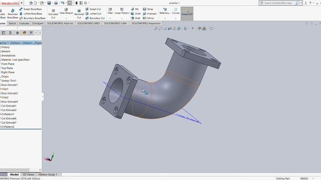 SOLIDWORKS Premium 2018 x64 Edition practice 1 2021 05 10 11 44 55 смотреть онлайн