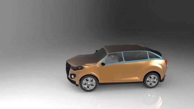 Surface Model of Car Developed in PTC Creo Parametric смотреть онлайн