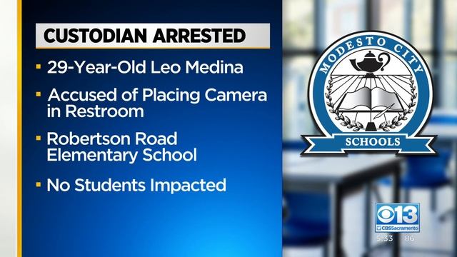 Modesto School Custodian Accused Of Placing Hidden Camera In Staff Bathroom смотреть онлайн