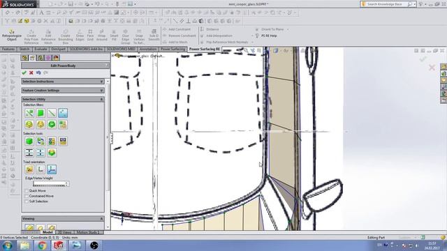 How to make car glass in SolidWorks | Part 11 (Mini Cooper)| Modelling car glass смотреть онлайн