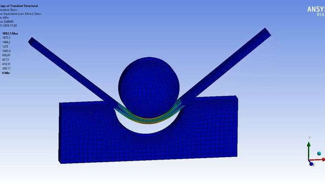 Sheet Bending - Ansys Transient Nonlinear Analysis смотреть онлайн