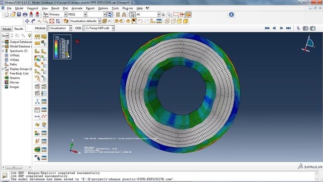 simulation the Explosive pipe closure in abaqus by JWL material смотреть онлайн