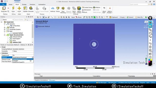 Plate With Hole Problem (With Washer) | 2D Meshing | Lesson 18 | Ansys Tutorial смотреть онлайн