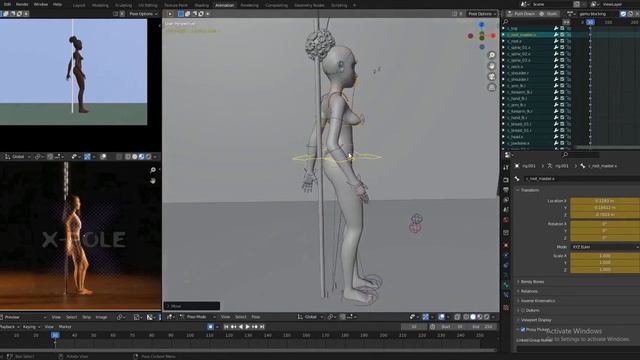 Dance animation course : Pole Dance scene setup in Blender. смотреть онлайн