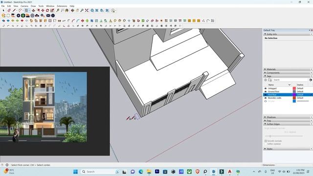 Complete Exterior House Design in SketchUp | 25'x40' | SketchUp with Enscape смотреть онлайн