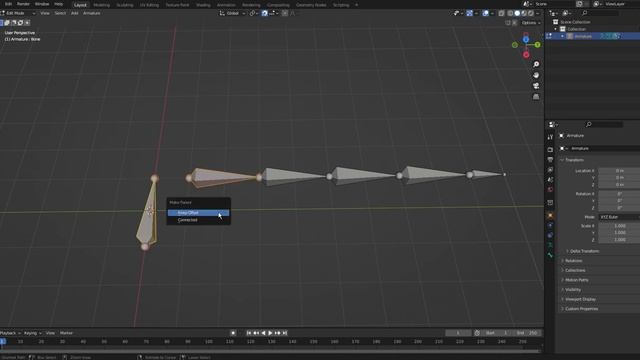 Rigging Blender 010 EditMode + Select Bones + Ctrl P + Keep Offset смотреть онлайн