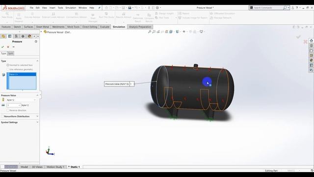 Solid works Simulation Tutorial - Pressure Vessel Simulation смотреть онлайн