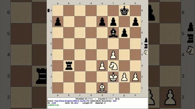 Shredder 13 vs Counter 5 | Top Chess Engines Blitz II, 230802 R61 смотреть онлайн