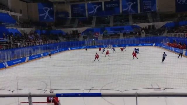 Россия-Финлядия.фрагменты.Pyeongchang2018.Болельщики скандируют 