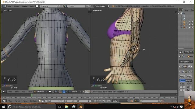 Blender Character Modeling Female tutorial 3 of 10 смотреть онлайн