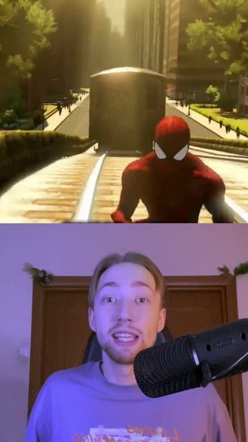 Что произойдет если человека паука собьёт поезд во ВСЕХ ИГРАХ #gaming #человекпаук