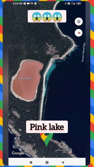 google map पर pink lake #shorts |गुलाबी  झील #google map #earthresearch by #harshjain