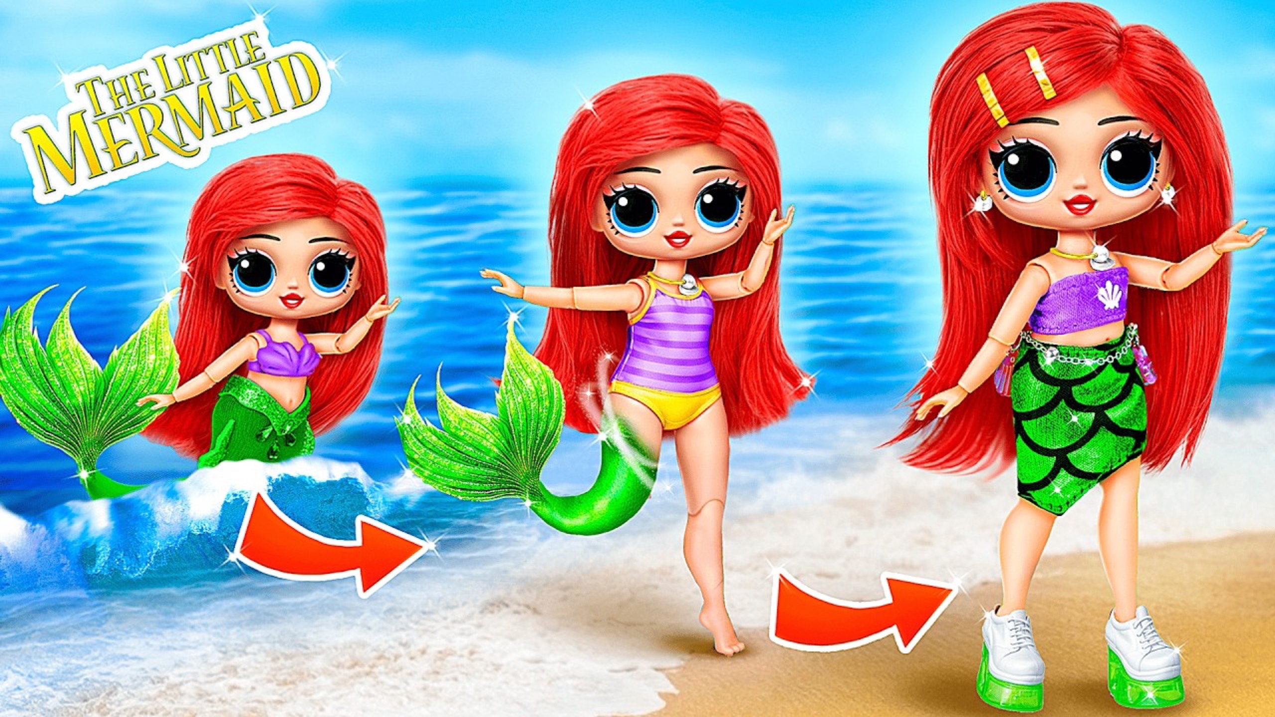 АРИЭЛЬ В РЕАЛЬНОЙ ЖИЗНИ! Идеи для Кукол! Куклы ЛОЛ ОМГ ! смотреть онлайн