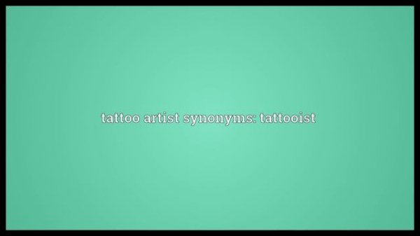 Tattoo artist Meaning