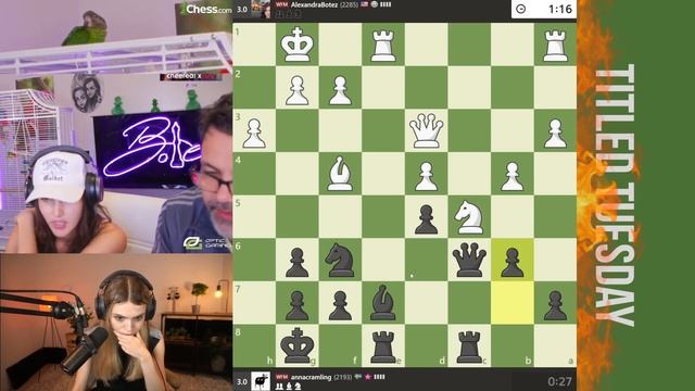 I'M FACING ALEXANDRA BOTEZ!!! // WFM ANNA CRAMLING Vs WFM ALEXANDRA BOTEZ #chess