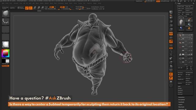 #AskZBrush: “Is there a way to center a Subtool then return it back to its original location?” смотреть онлайн
