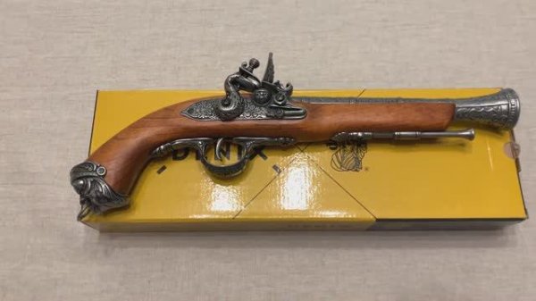 Пистолет кремневый пиратский Италия 18 в. хром, Flintlock pirate pistol, Italy 18th. C, Denix 1031/G