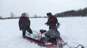 Мотобуксировщик СИГМА-4 (Ижтехмаш) на длинной гусенице 500х2828 мм. Покатушки, обзор.