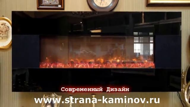 Настенный электрокамин Solo Black от Alex Bauman - www.strana-kaminov.ru смотреть онлайн