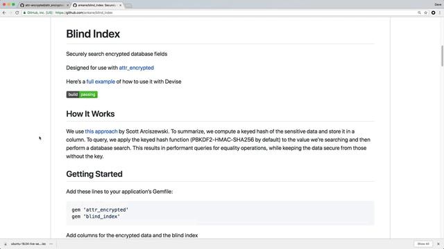 Episode #139 - Search Encrypted Attributes with Blind Index | Preview смотреть онлайн