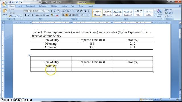 APA formatted table in MS Word 2010 смотреть онлайн