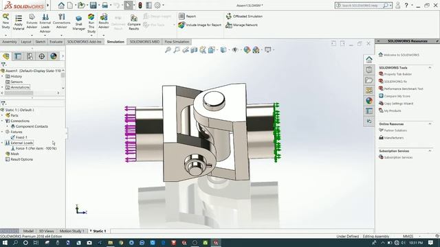 Solidworks tutorials || Solidworks simulation of a joint Assembly смотреть онлайн