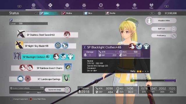 Sword Art Online Alicization Lycoris Tormented Blood Princess Lvl 400 Build смотреть онлайн