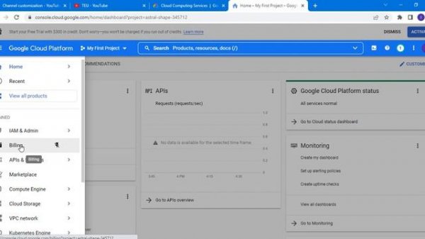 Google Cloud 300$ free trial account creating tutorial | TEU