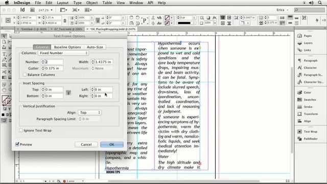 Powering Up with Adobe InDesign CS6 with Erica Gamet - Text Wrapping and Attributes смотреть онлайн
