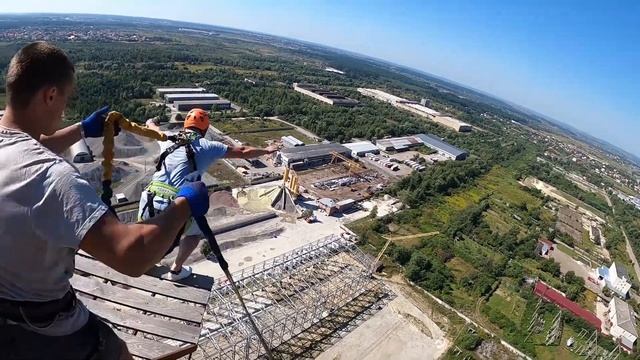 Роуп-джампінг KAVA Львів Труба 100 метрів 29-30.08.2020(Ropejumping, банджі джампінг стрибок) Сергі смотреть онлайн