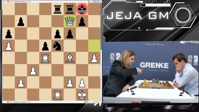 Blunder Magnus Carlsen vs Richard Rapport - GRENKE Chess 2024 смотреть онлайн