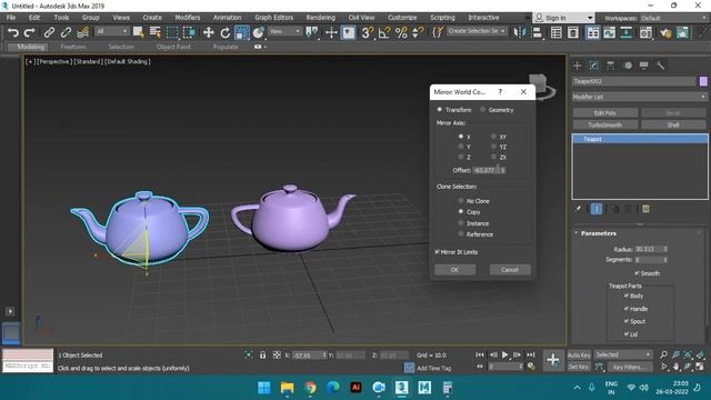 Mirror | 3ds max tutorial | study Edutech | Hindi Tutorial смотреть онлайн