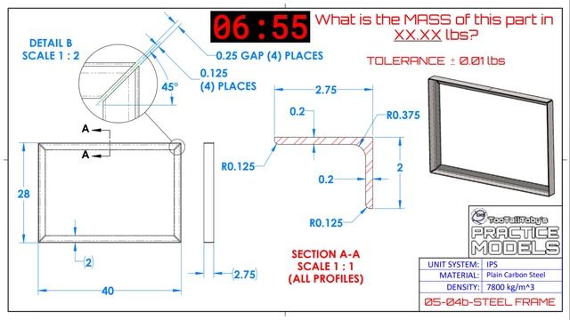 SOLIDWORKS Practice - Onshape Practice - Fusion 360 Practice - TooTallToby-05-04b-STEEL FRAME смотреть онлайн