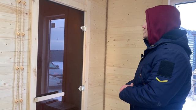 Модульная баня 4х4.8м, Обзор на каркасную баню смотреть онлайн
