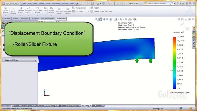 SOLIDWORKS Simulation – Roller/Slider Fixture