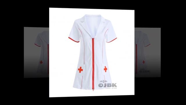 Sexy Nurse Double Zipper Cosplay Costume Big Breasts Butt Outfit Erotic Lingerie Thong Women Unifor смотреть онлайн