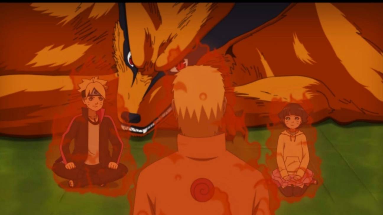 Боруто Наруто и химавари используют чукру хвостатого в аниме Боруто